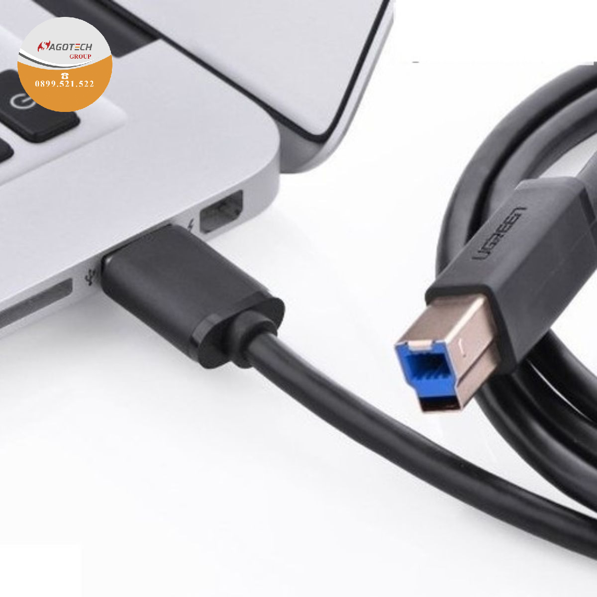 Kết nối máy in qua cáp USB đơn giản, ổn định nhưng bị giới hạn khoảng cách và thiết bị